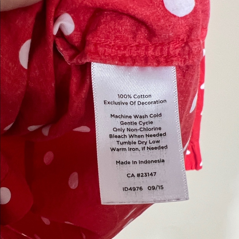 Red Polka Dot Button-Up Shirt Tambolts 100% cotton - Picture 6 of 8